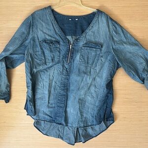 Denim Blue Long Sleeve Top xl